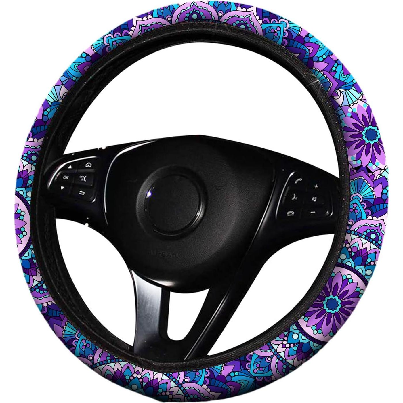 Funda de Volante Zadin Mandala Púrpura Universal 35.56-39.37 cm