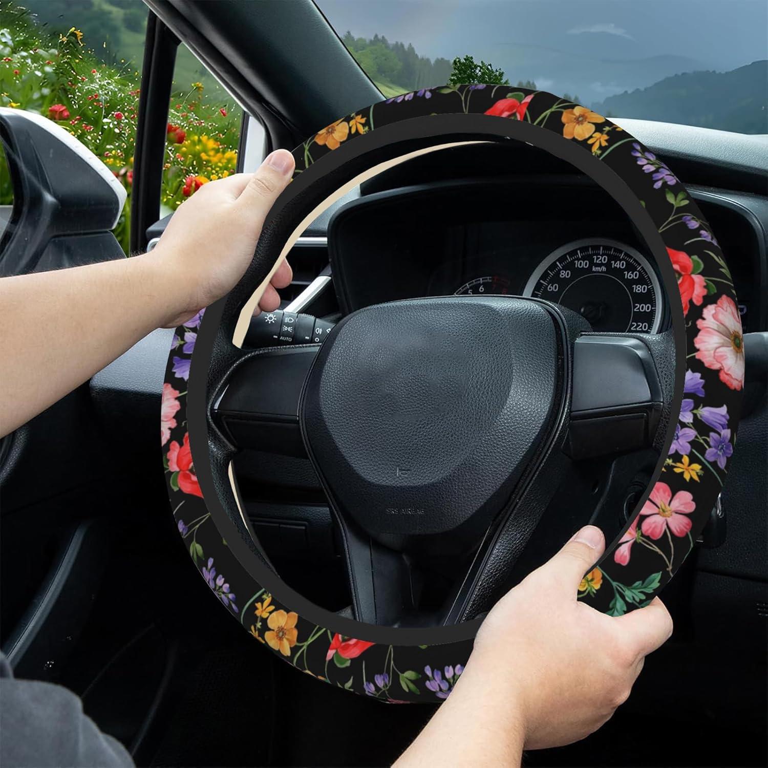 Cubierta de Volante Sutmore Floral Colorida 15" (38cm) Antideslizante