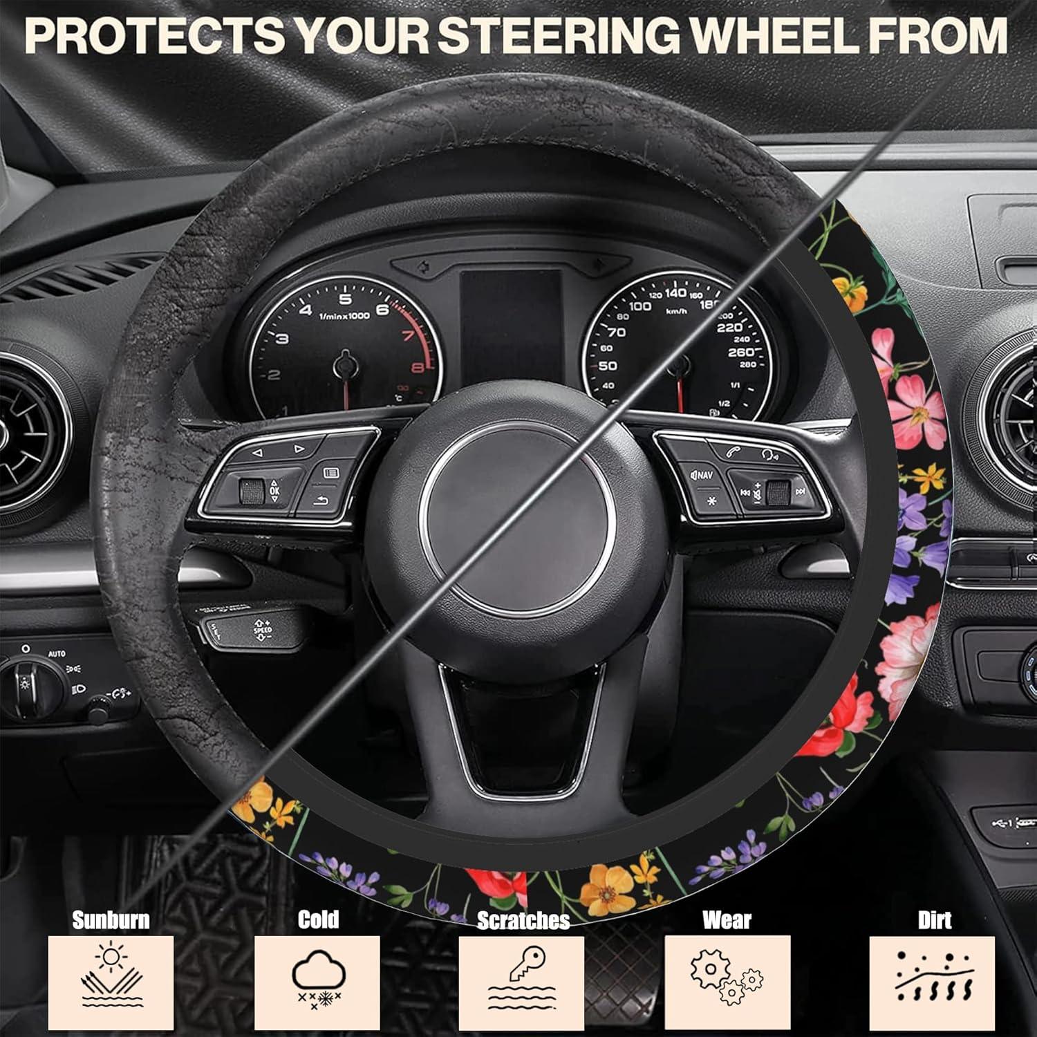 Cubierta de Volante Sutmore Floral Colorida 15" (38cm) Antideslizante