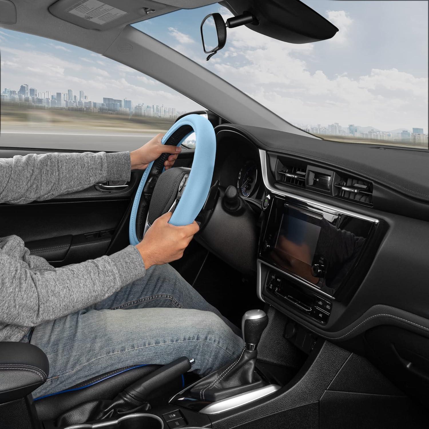 Cubierta de Volante BDK Ultra Suave Azul 38.1 cm Antideslizante