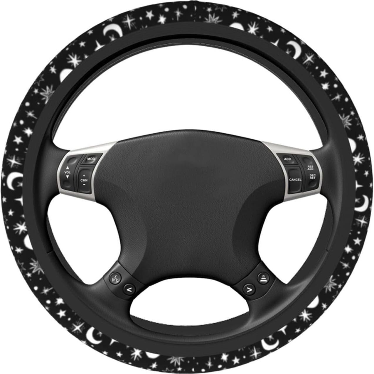 Cubierta de Volante TSIQRT Luna y Estrella 38cm Neopreno Antideslizante