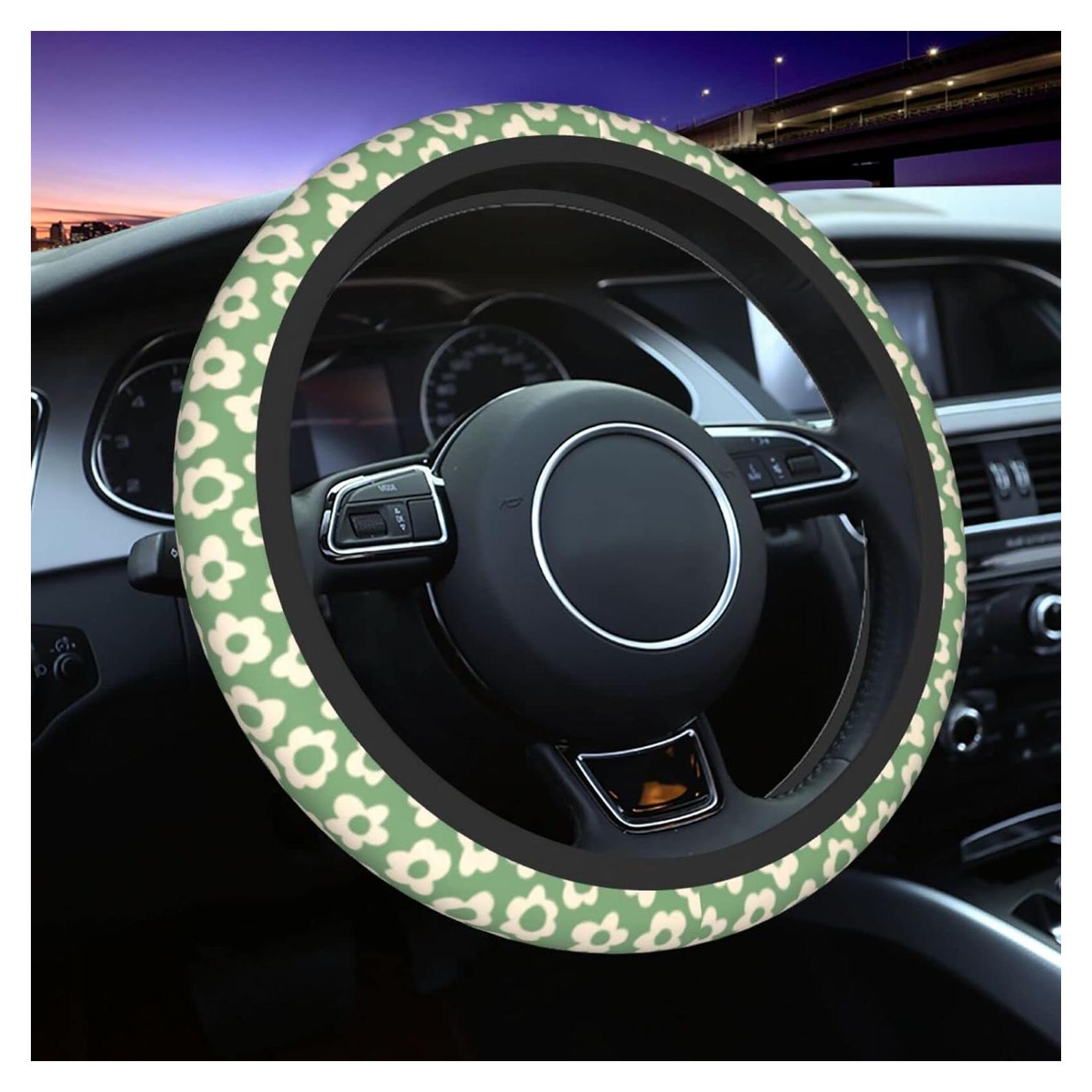 Cubierta de Volante YANGDADA 15 Pulgadas Flores Psicodélicas