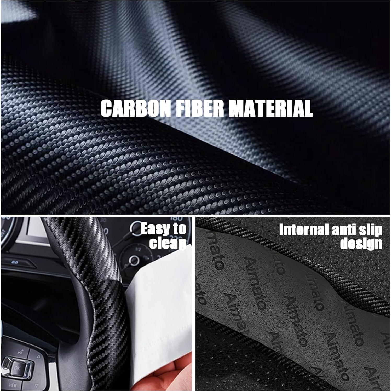 Cubierta de Volante de Fibra de Carbono Aimato 14.5-15" Antideslizante