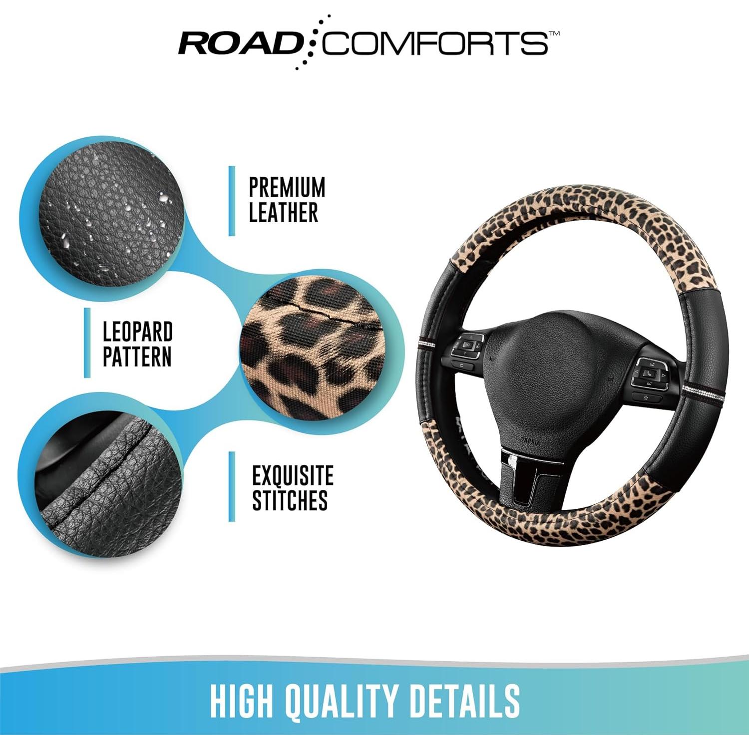 Cubierta de Volante Road Comforts de Cuero PVC - Antideslizante 38 cm