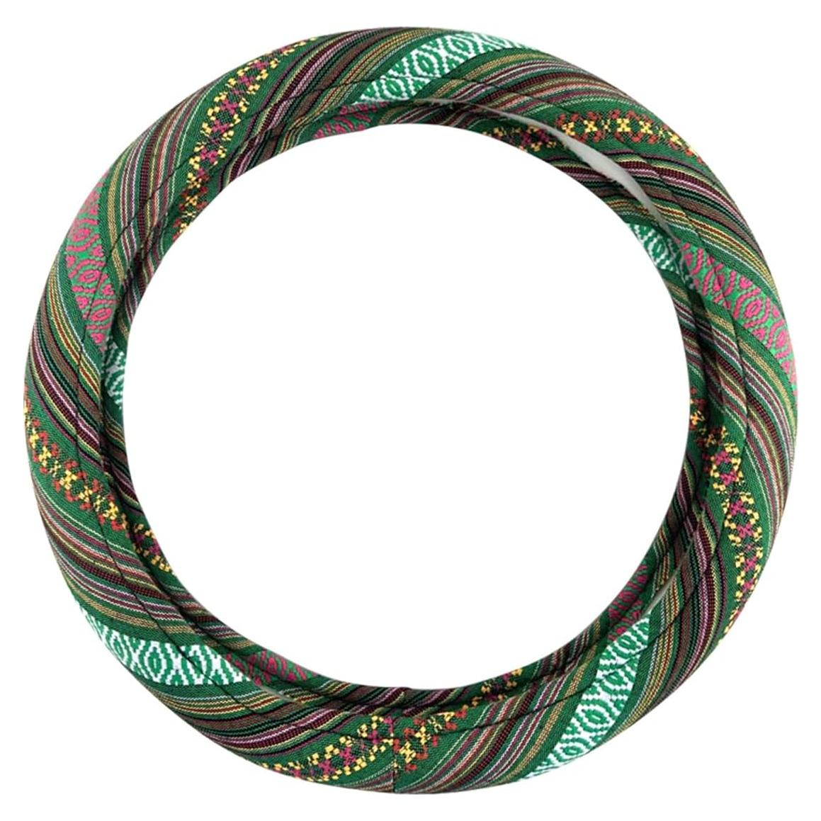 Cubierta de Volante LS AUTO Boho Verde 38 cm Antideslizante