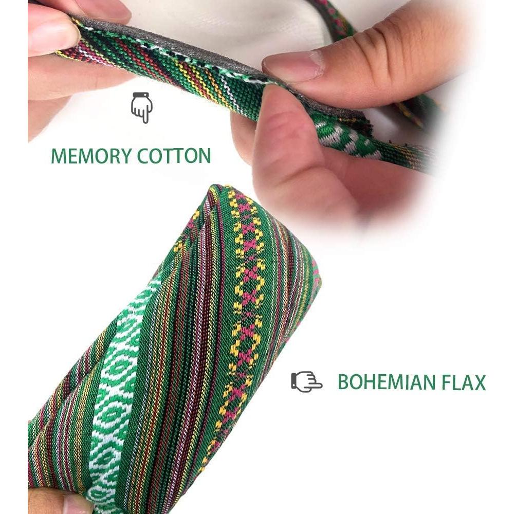 Cubierta de Volante LS AUTO Boho Verde 38 cm Antideslizante