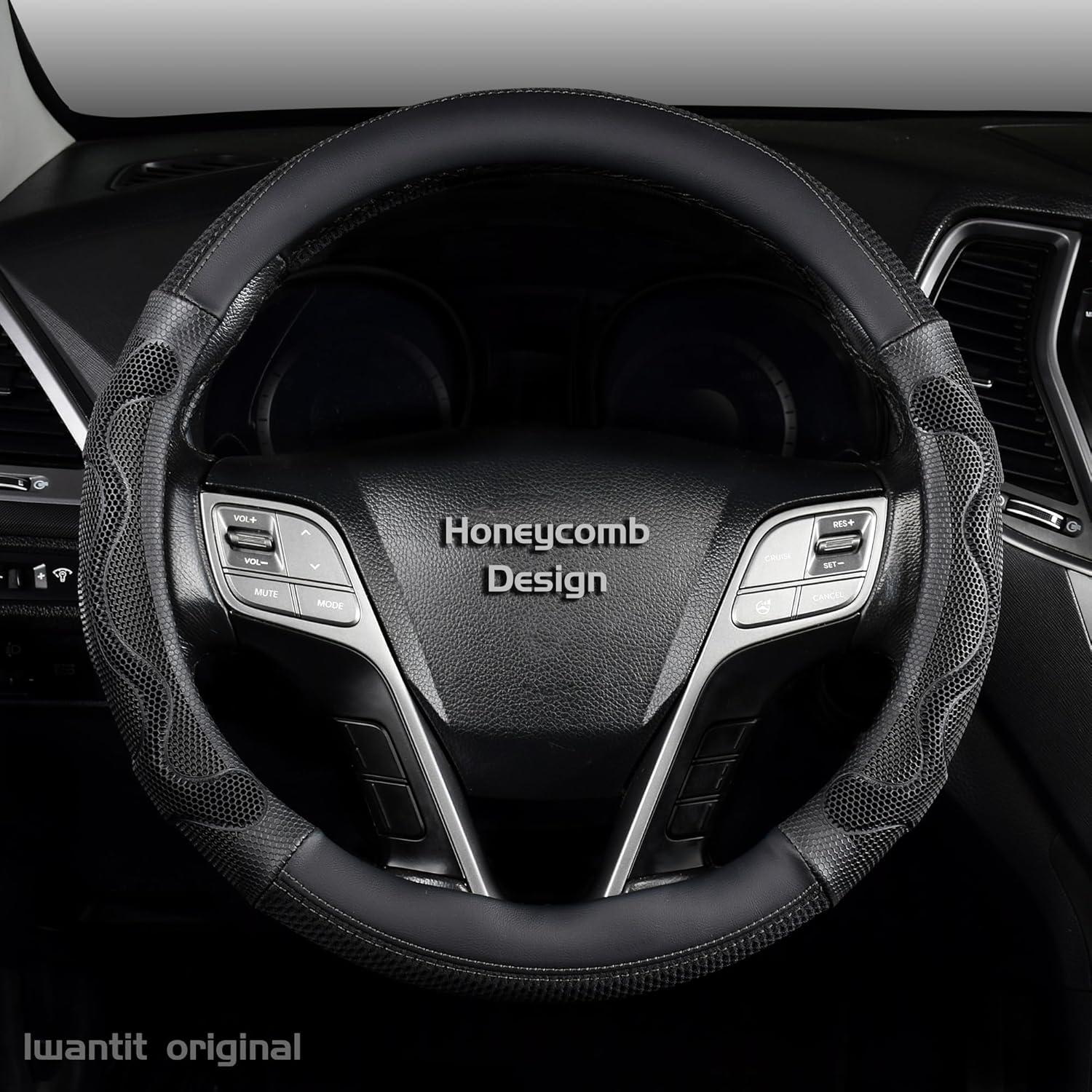 Funda de Volante Iwantit 3D Antideslizante 14.5-15" Negra