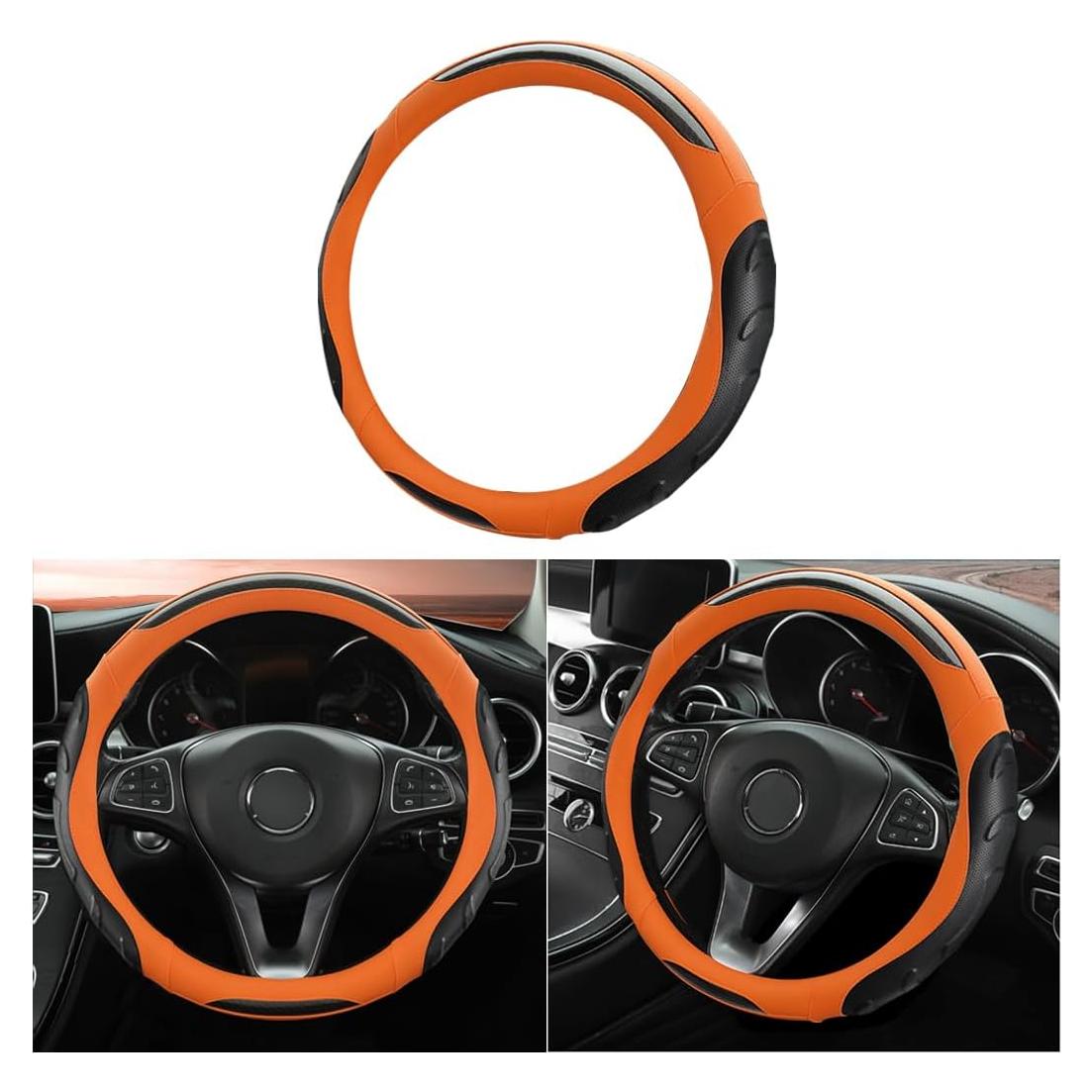 Cubierta de Volante de Cuero LoyaForba 37-38 cm Antideslizante