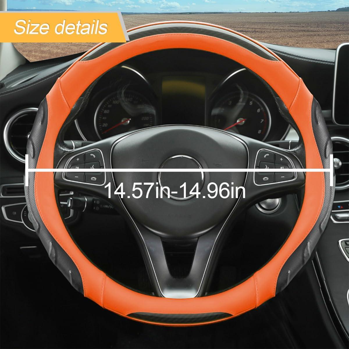 Cubierta de Volante de Cuero LoyaForba 37-38 cm Antideslizante