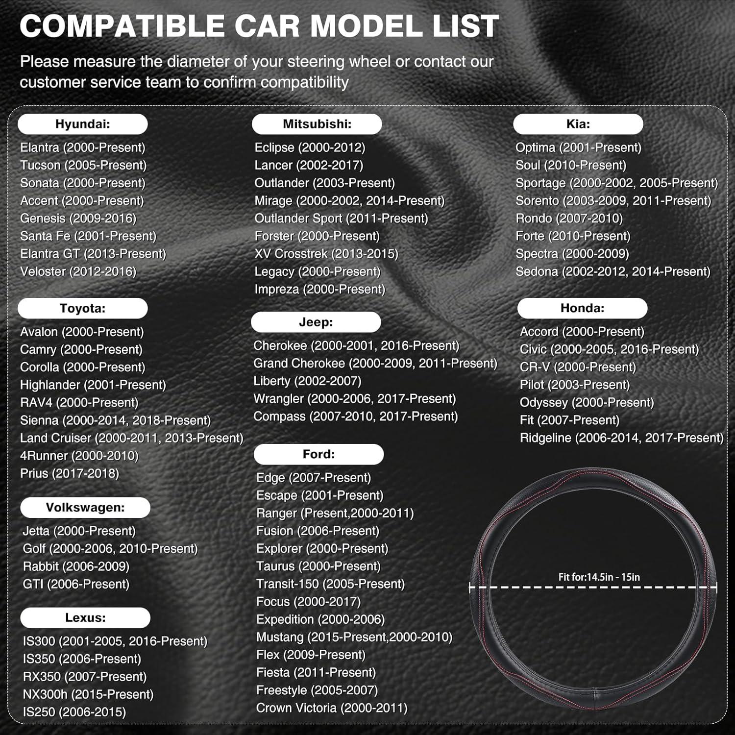 Funda de Volante de Cuero Genuino PJBTYZ Gris 36.83-38.1 cm