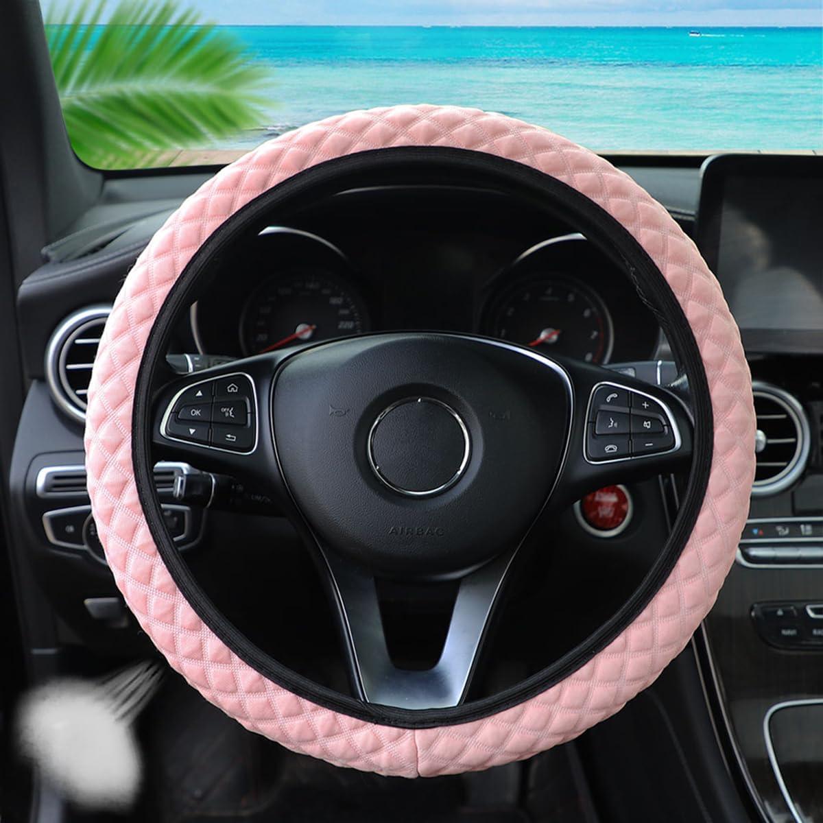 Cubierta de Volante Zipelo 15" Seda Helada Antideslizante Rosa