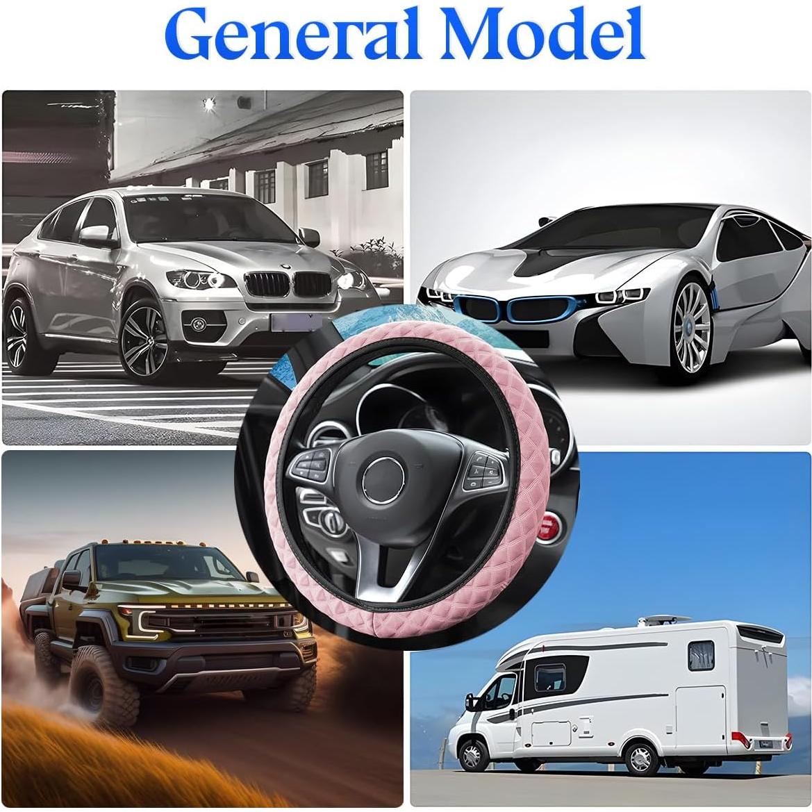 Cubierta de Volante Zipelo 15" Seda Helada Antideslizante Rosa