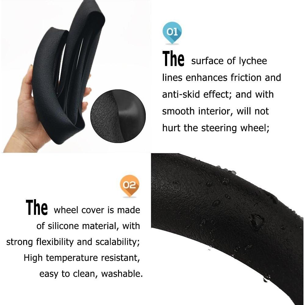 Cubierta de Volante de Silicona CNYMANY 33-38cm Negra
