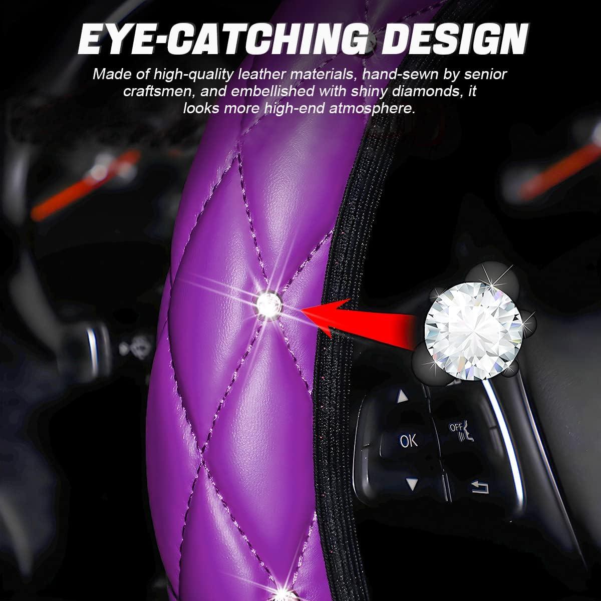 Cubierta de Volante LoyaForba 37-38 cm Cuero Brillante Morado