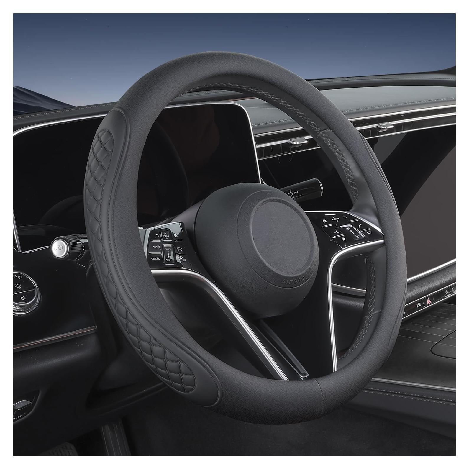 Cubierta de Volante de Cuero TAUYANG para Subaru 14.5-15"