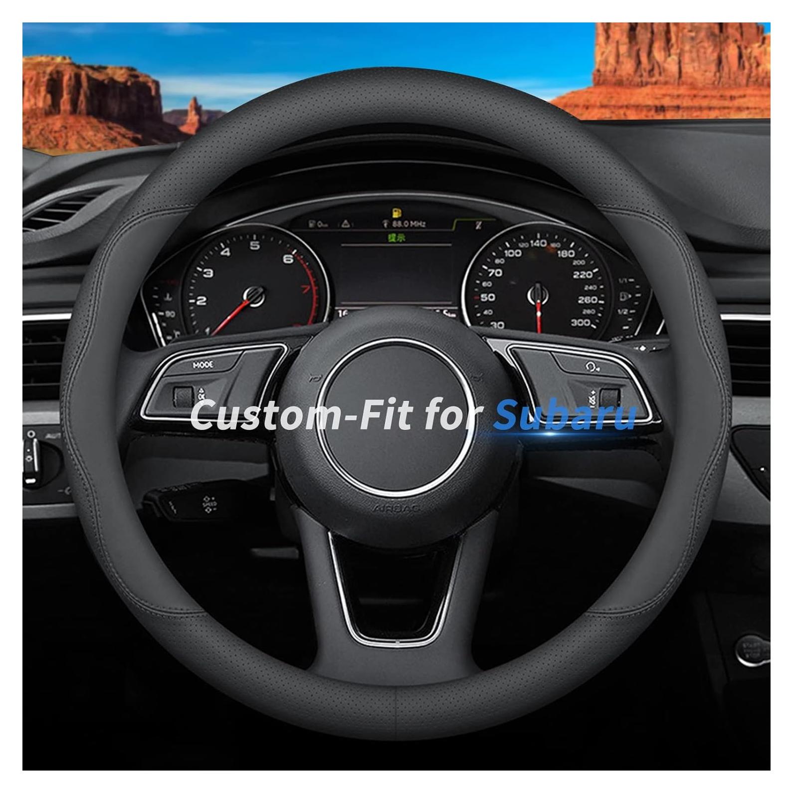 Cubierta de Volante de Cuero Deer Route para Subaru - Antideslizante