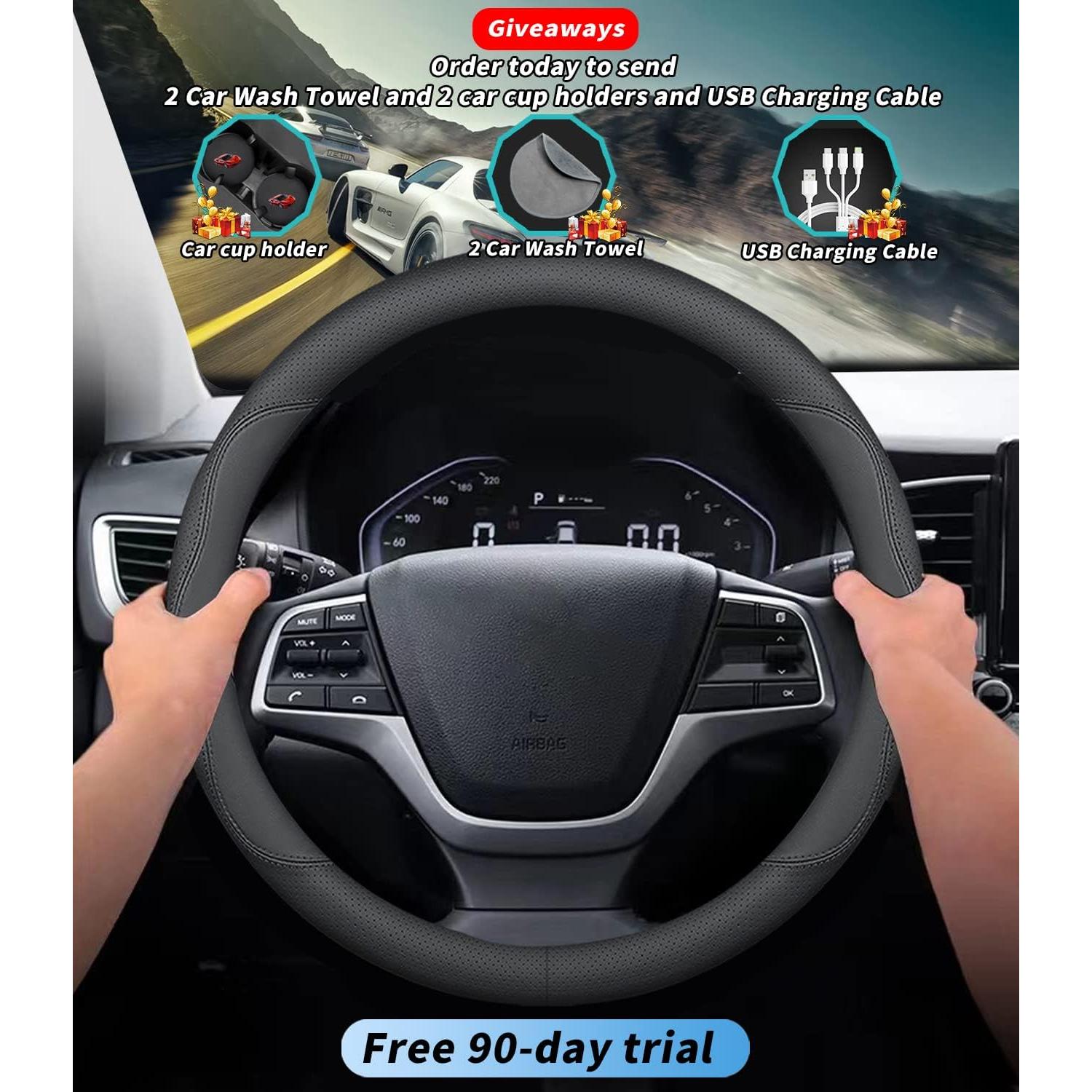 Cubierta de Volante de Cuero Deer Route para Subaru - Antideslizante