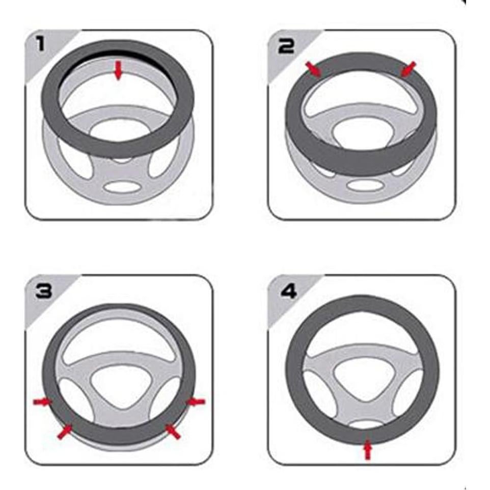 Funda de Volante SHIAWASENA Cuero Universal 36.8-38.7 cm Negro Marrón