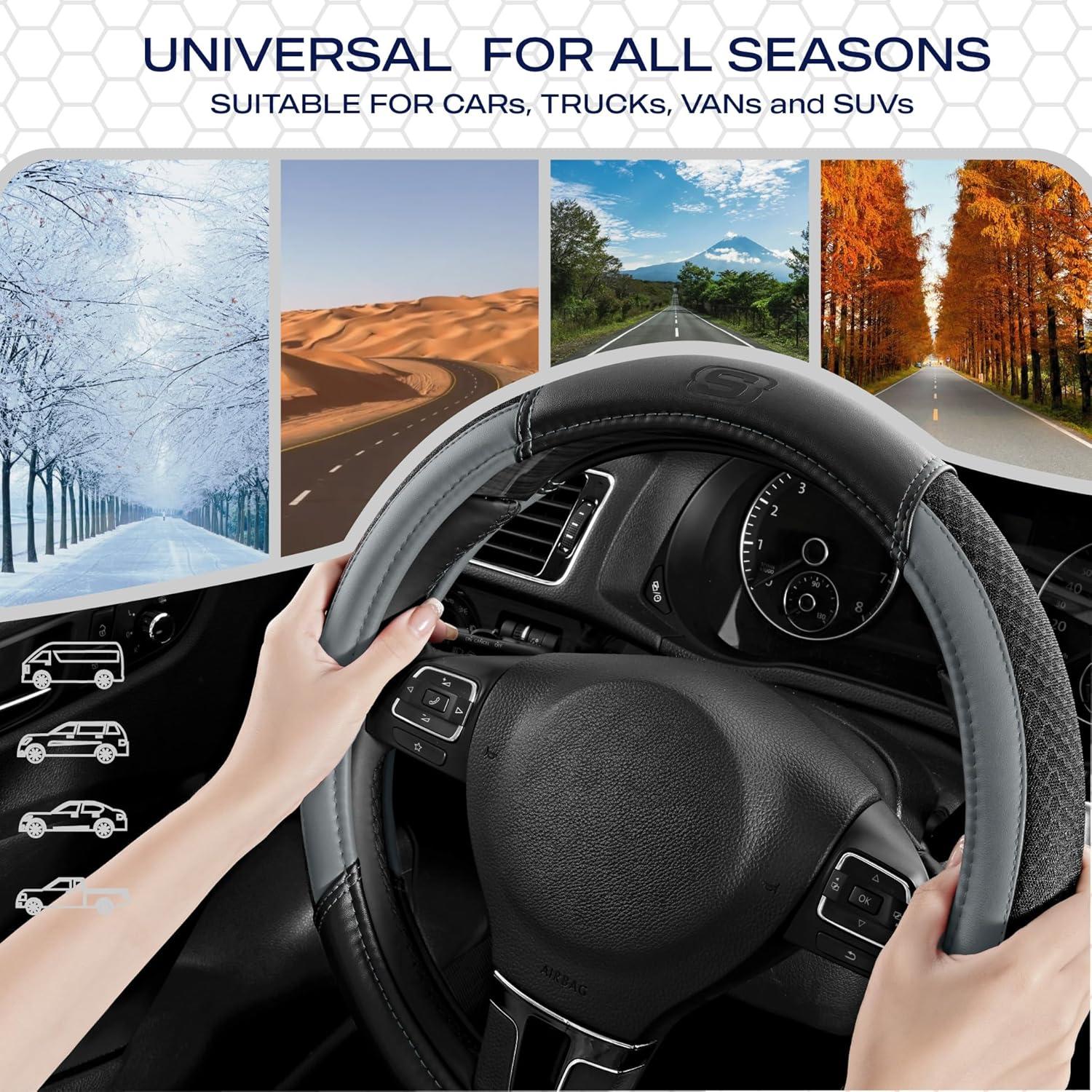 Cubierta de Volante Skechers Cuero Universal 37-38 cm Gris