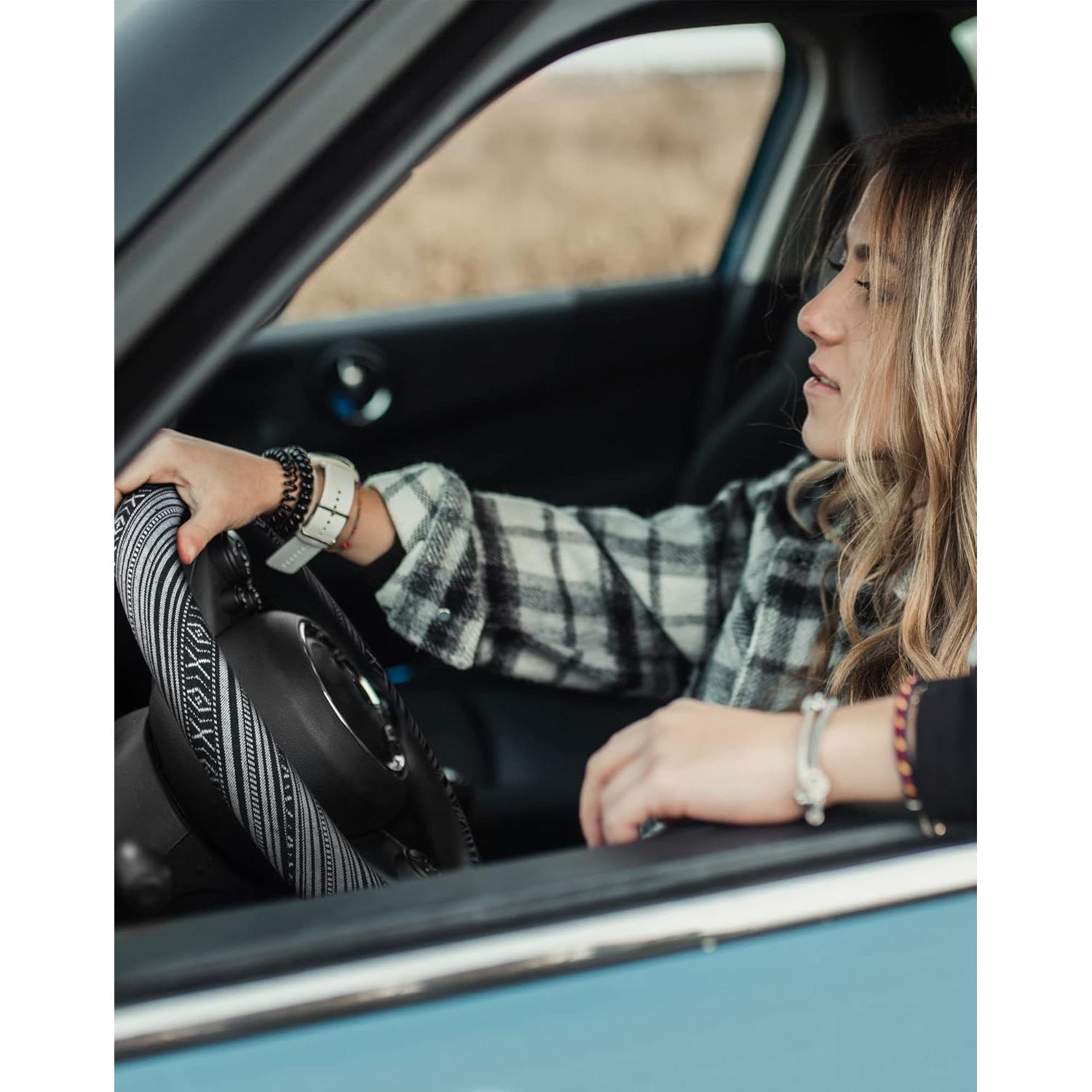 Cubierta de Volante Boho SEG Direct Lino Grueso 37-39 cm