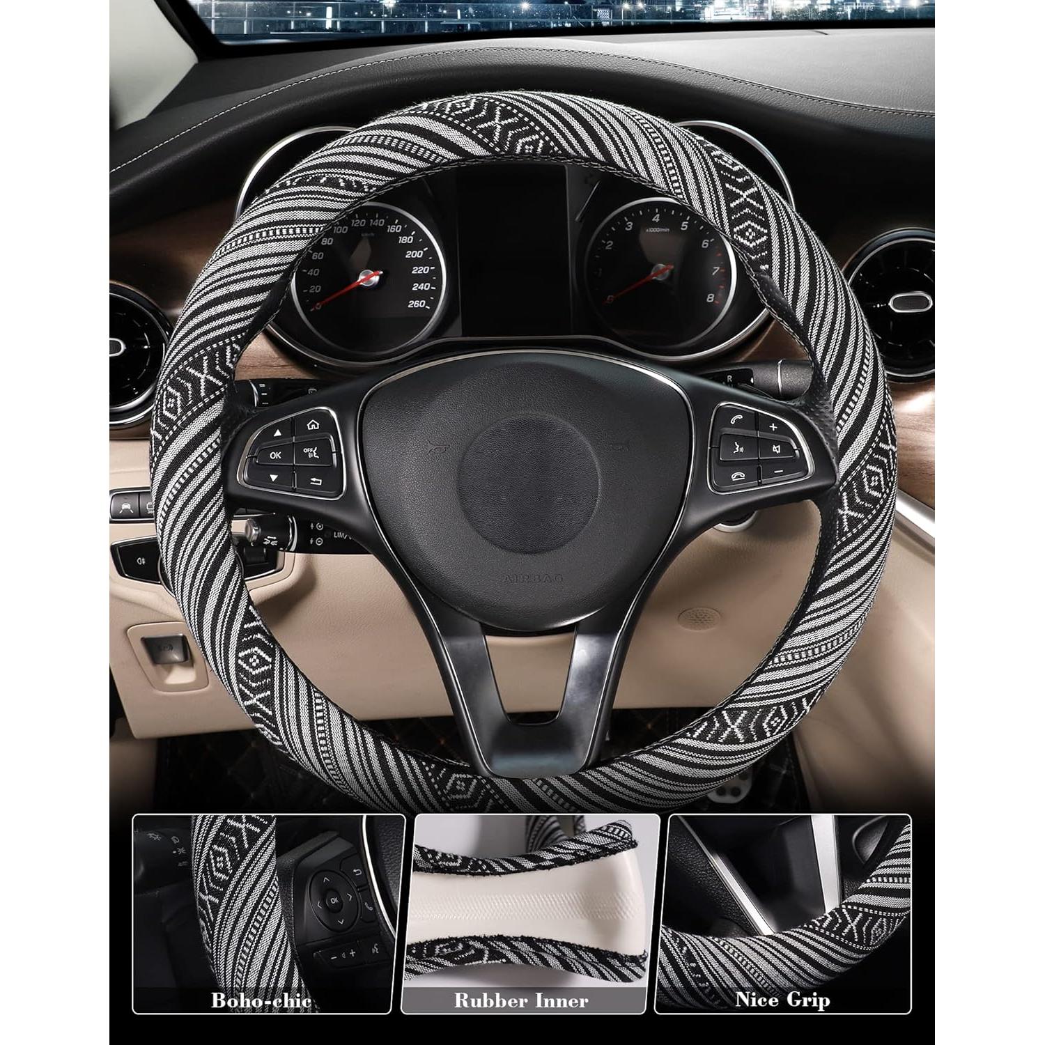 Cubierta de Volante Boho SEG Direct Lino Grueso 37-39 cm