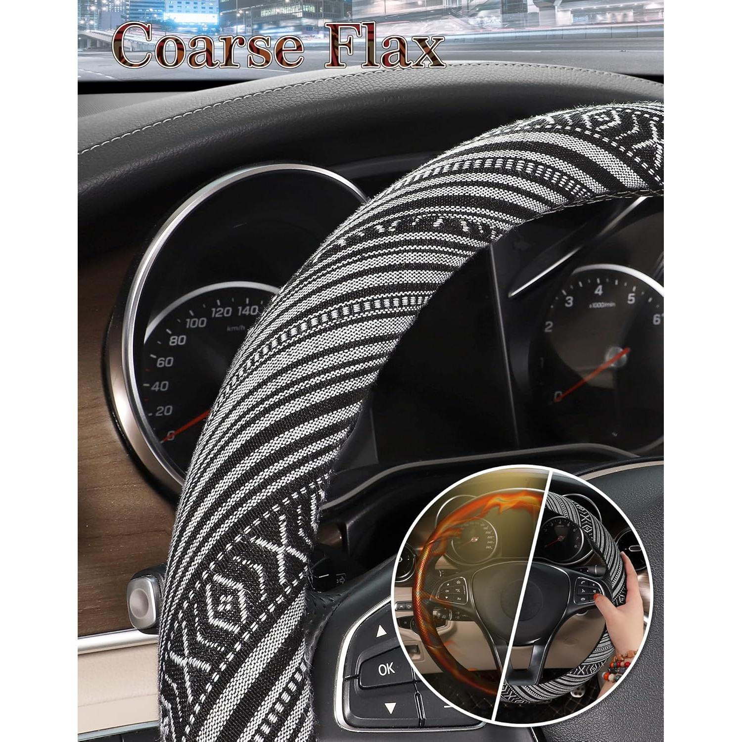 Cubierta de Volante Boho SEG Direct Lino Grueso 37-39 cm