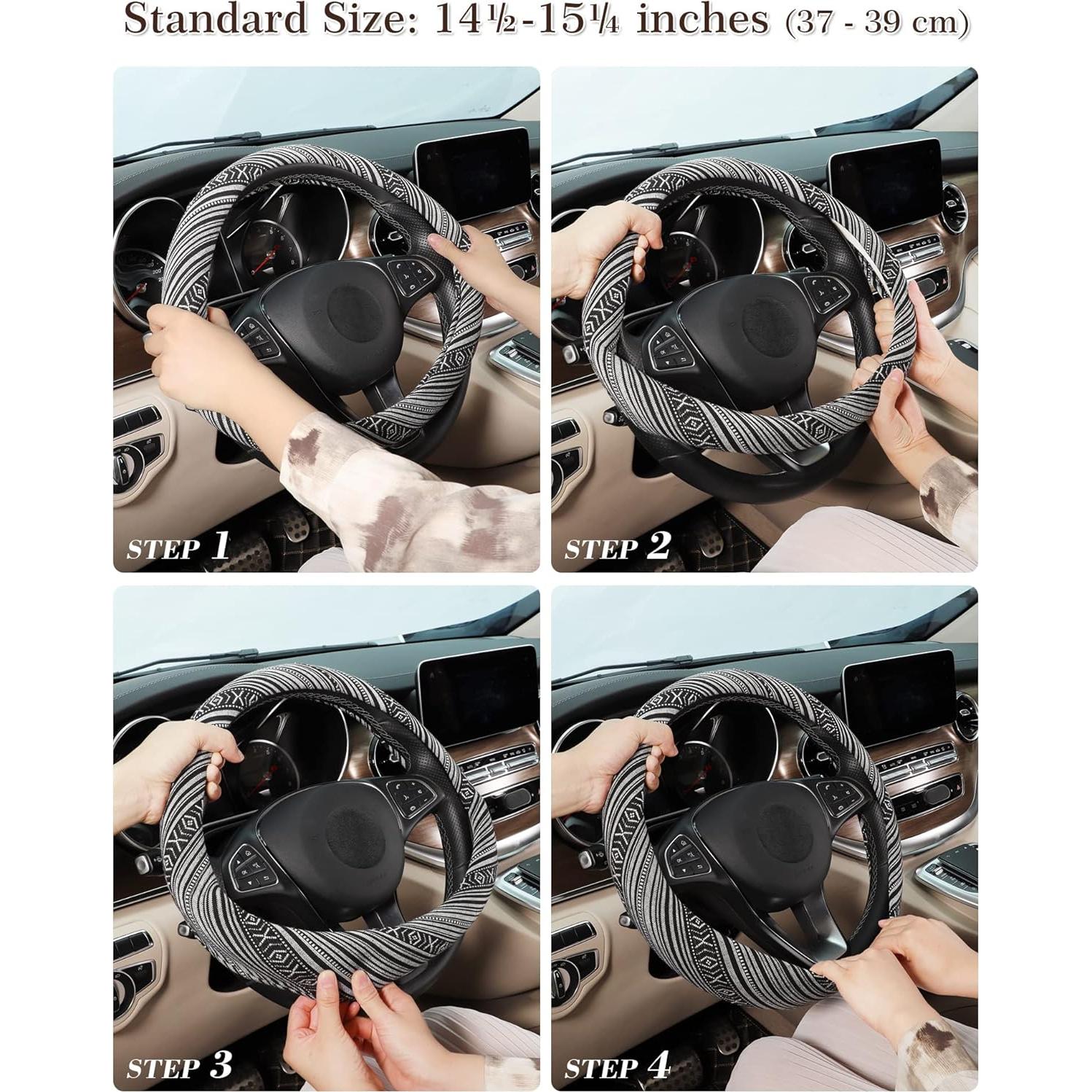 Cubierta de Volante Boho SEG Direct Lino Grueso 37-39 cm