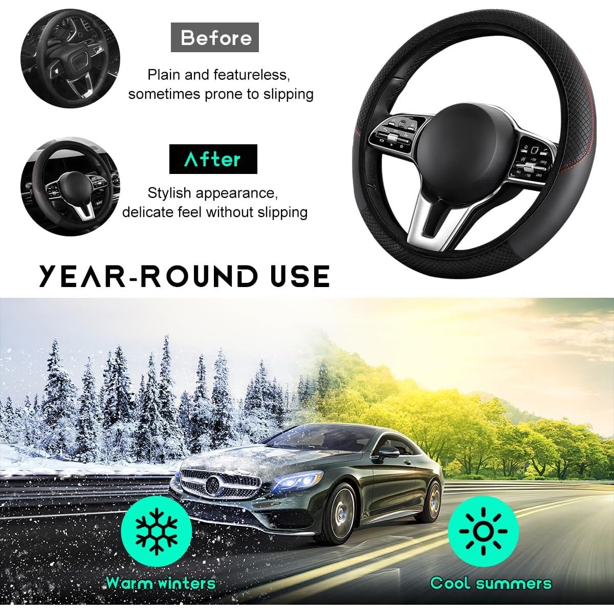 Cubierta de Volante SHMZK 15" Fibra de Carbono Antideslizante