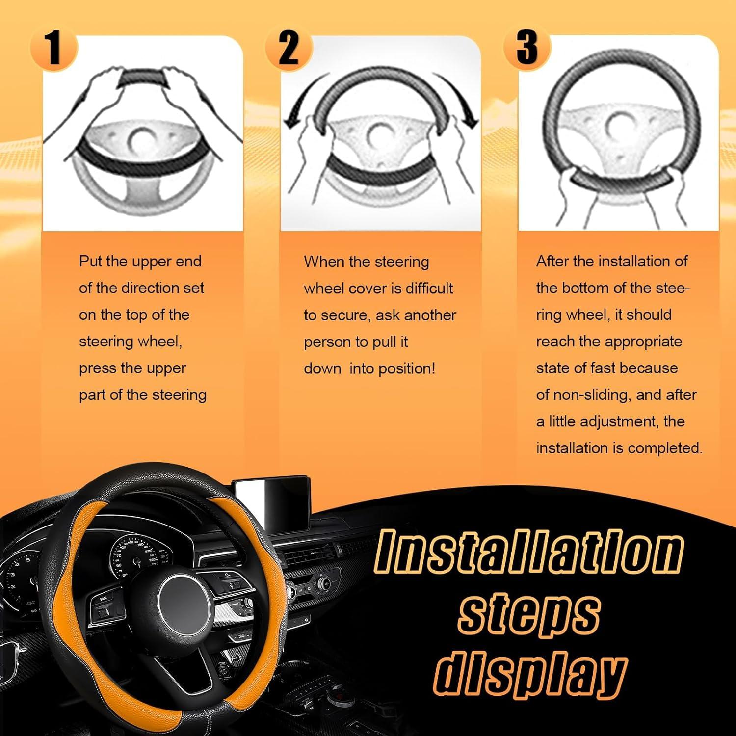 Cubierta de Volante SuperKaKa Universal 38cm Naranja Antideslizante