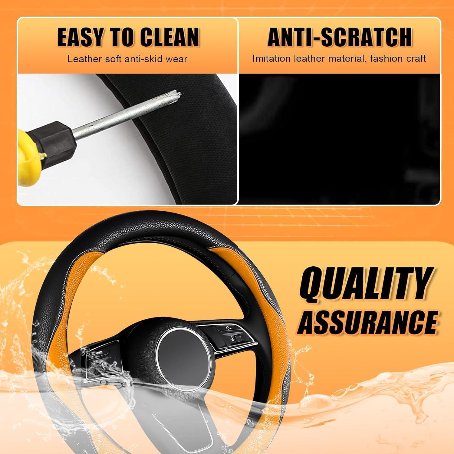 Cubierta de Volante SuperKaKa Universal 38cm Naranja Antideslizante