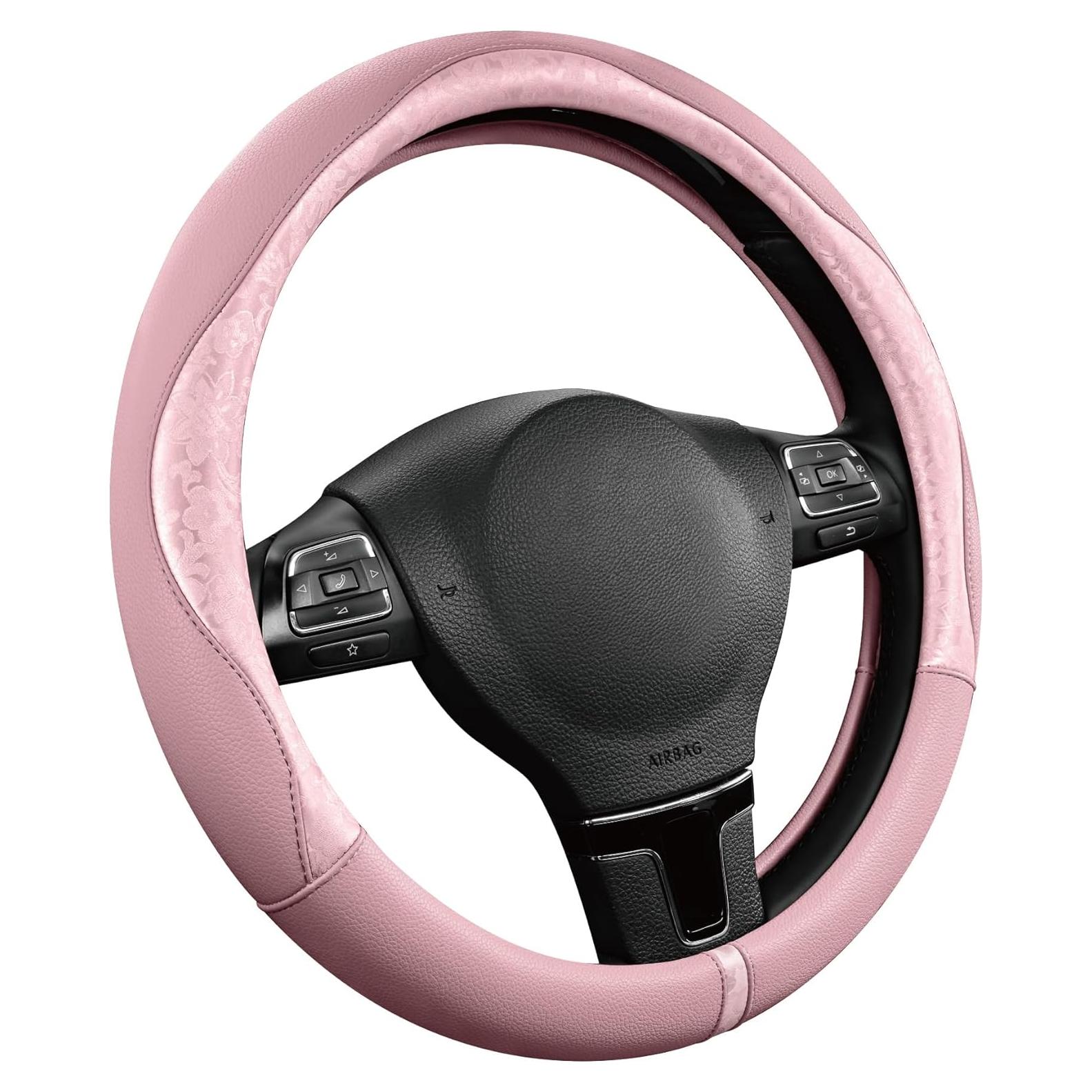 Cubierta de Volante PIC AUTO Rosa Piel Patchwork Universal 36.8-39.4 cm
