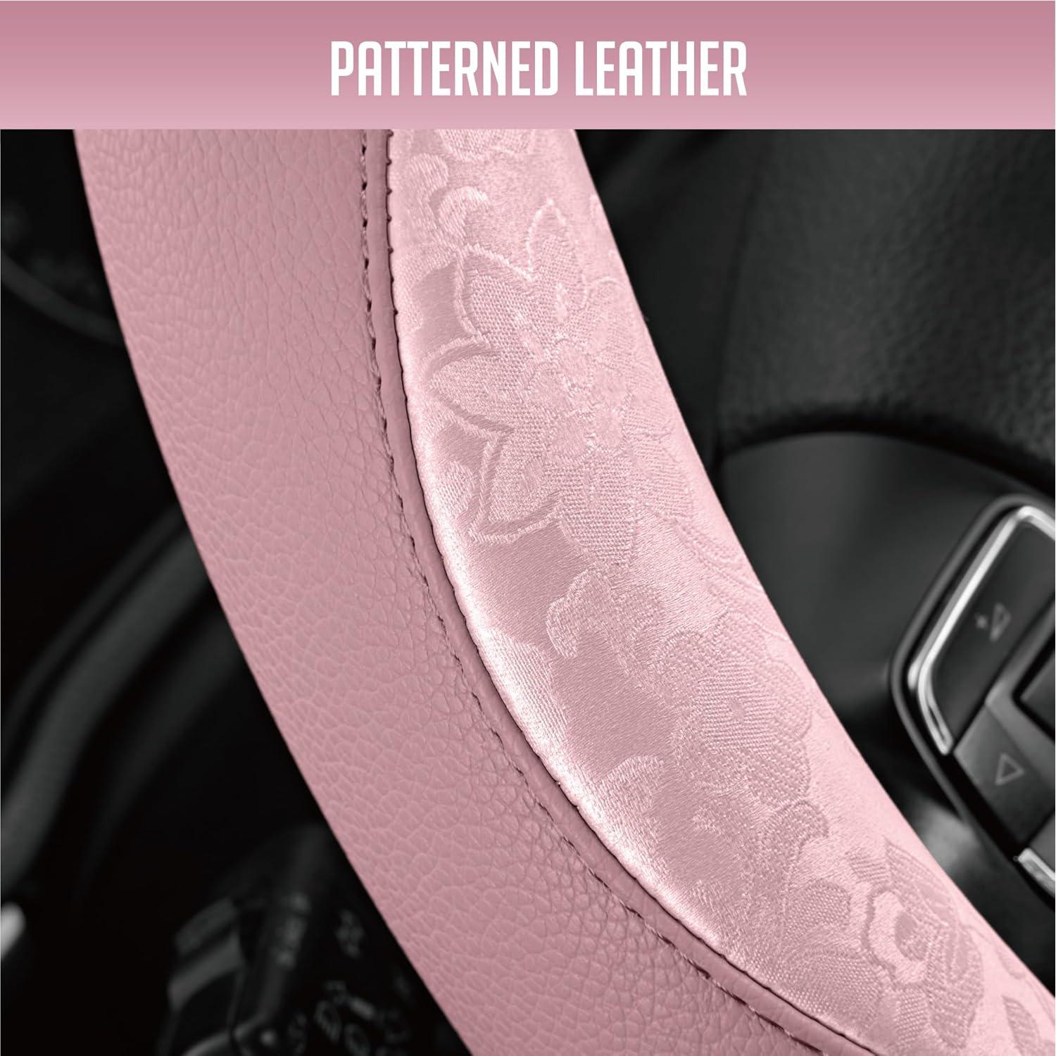 Cubierta de Volante PIC AUTO Rosa Piel Patchwork Universal 36.8-39.4 cm