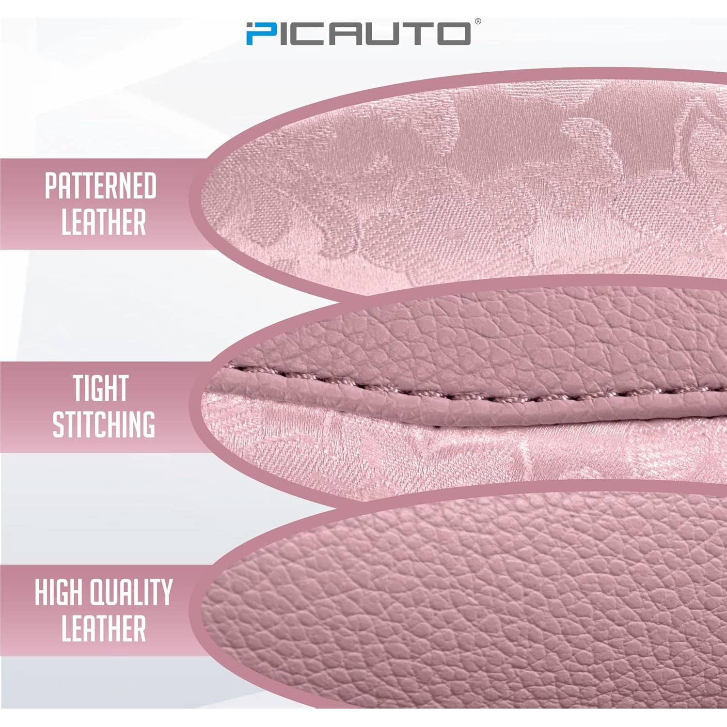 Cubierta de Volante PIC AUTO Rosa Piel Patchwork Universal 36.8-39.4 cm