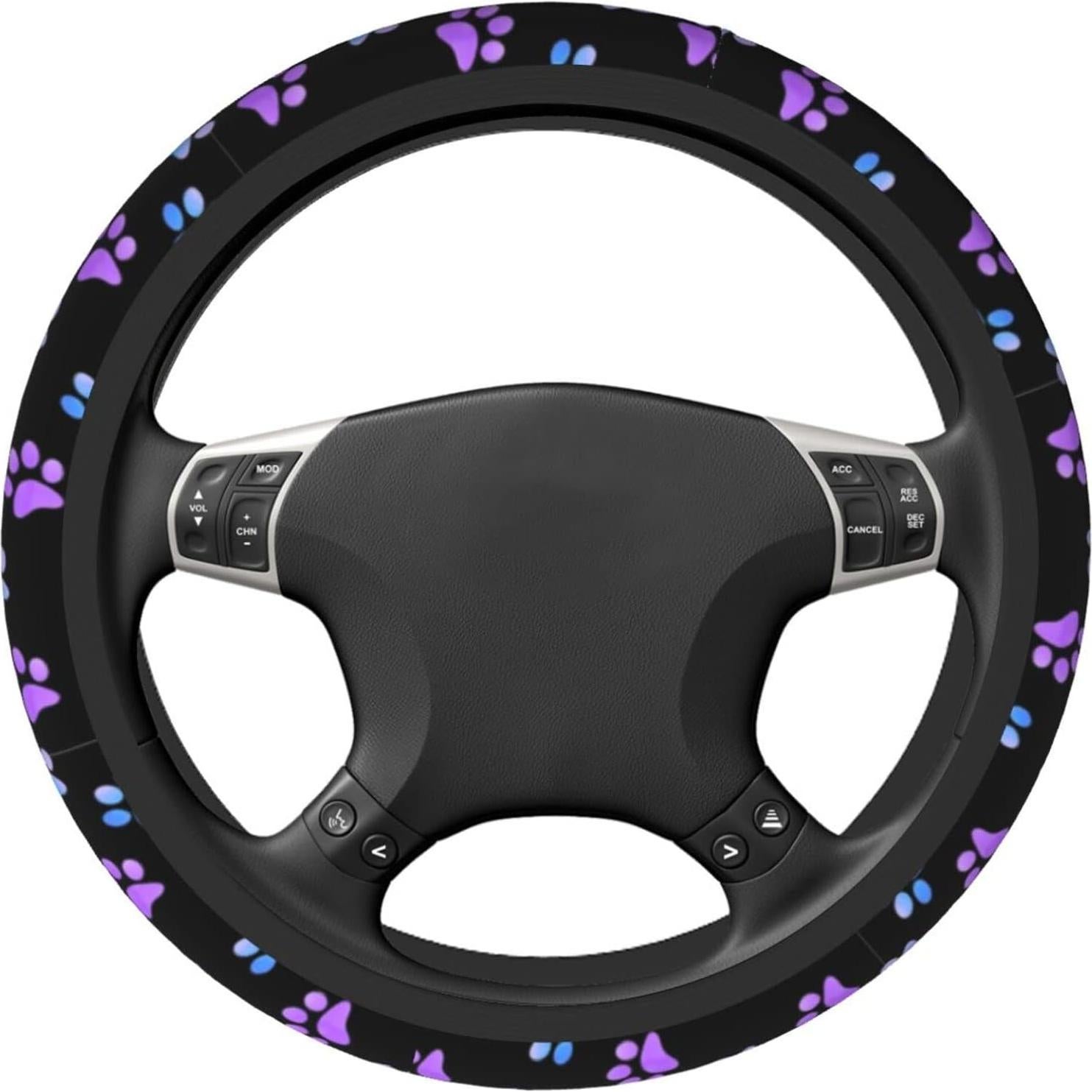 Cubierta de Volante Universal Sanghing 15 Pulgadas Neopreno Antideslizante Galaxia Púrpura