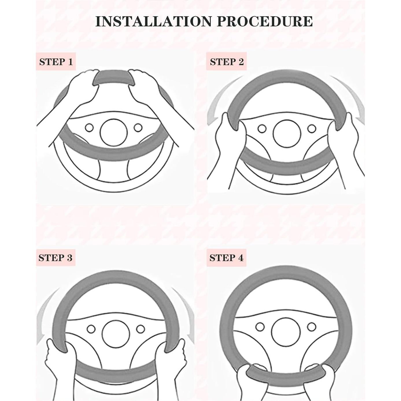 Cubierta de Volante Binsheo de Cuero Universal 38 cm Negro y Azul