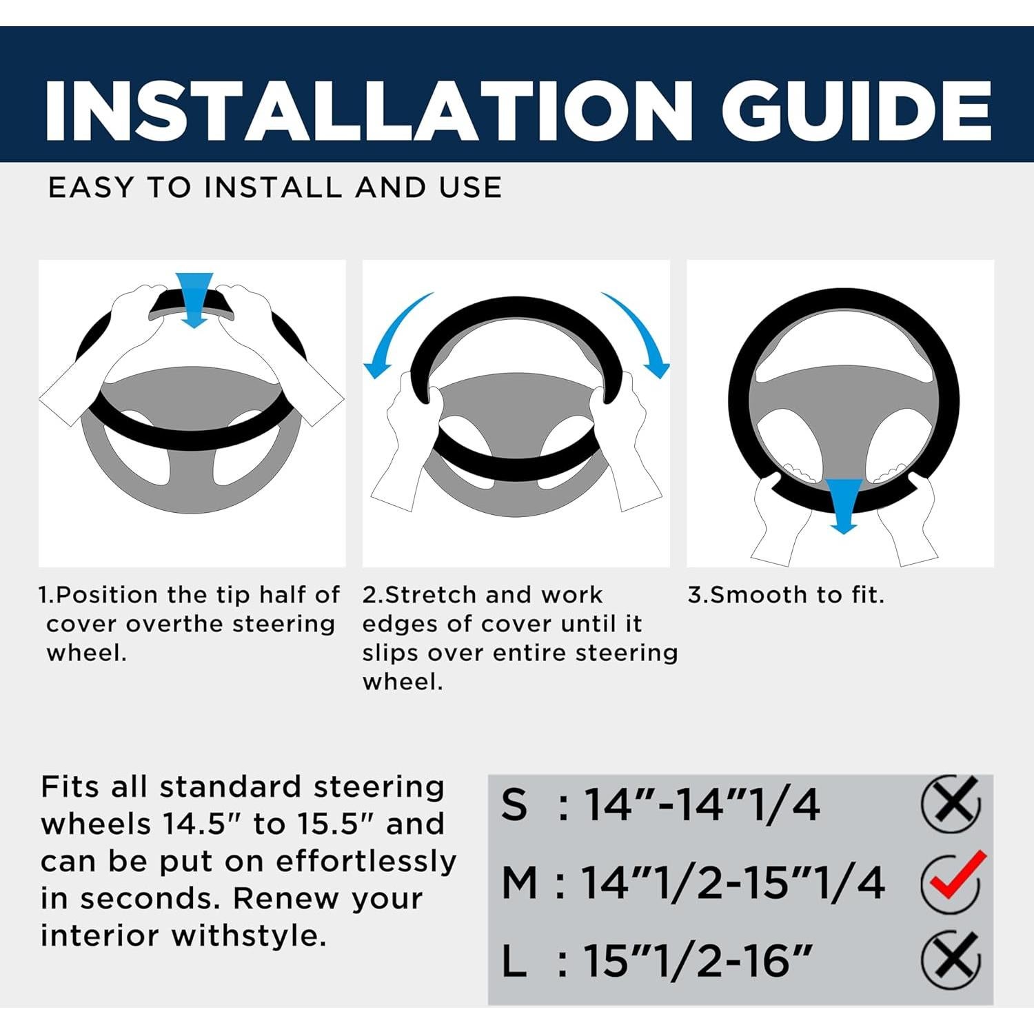 Cubierta de Volante Road Comforts - Funda de Cuero 36.8-38.1 cm