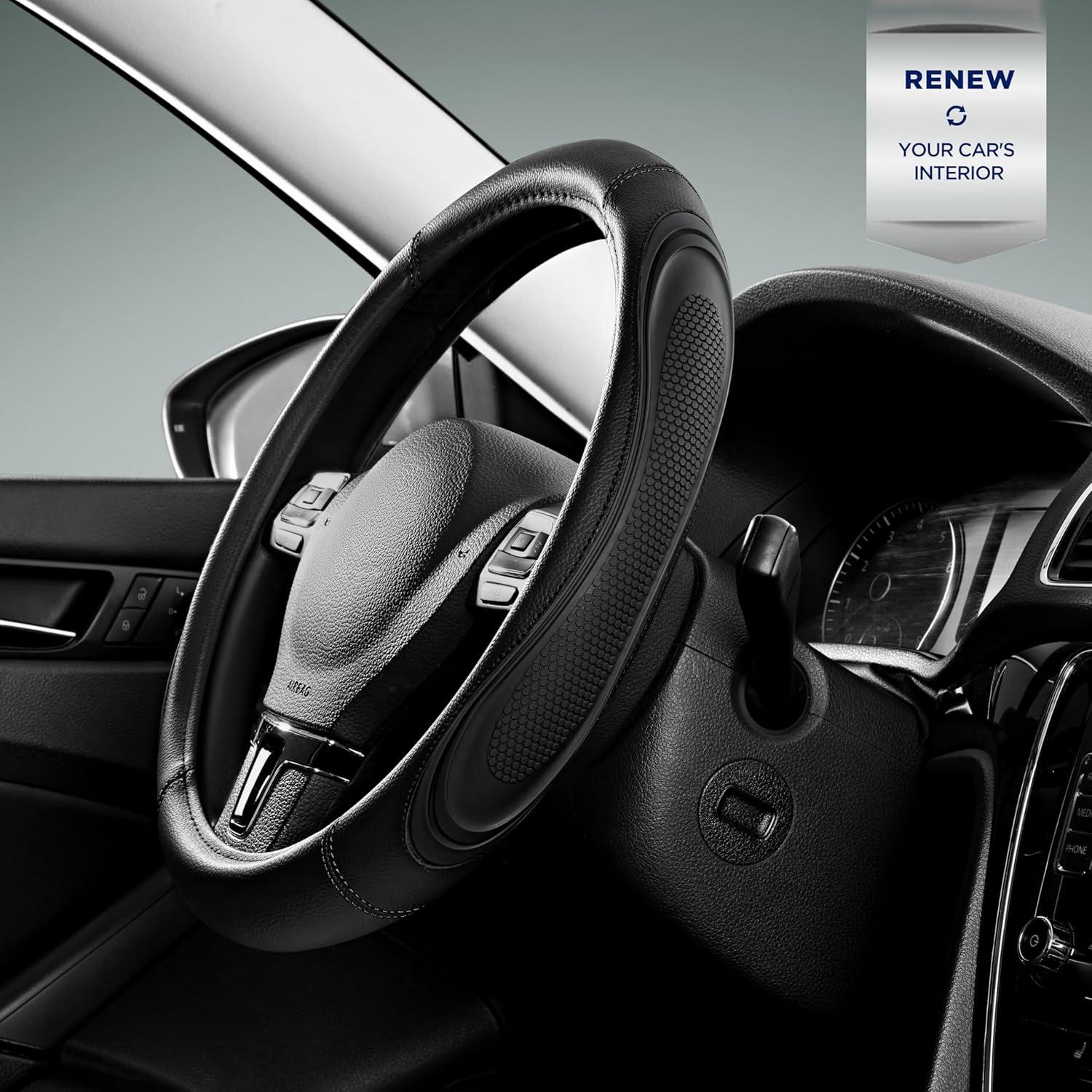 Cubierta de Volante Road Comforts - Funda de Cuero 36.8-38.1 cm