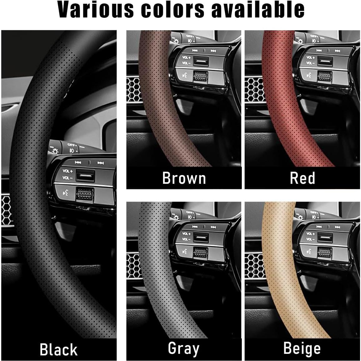 Funda de Volante de Coche Yourkar 38.1 cm Cuero Marrón