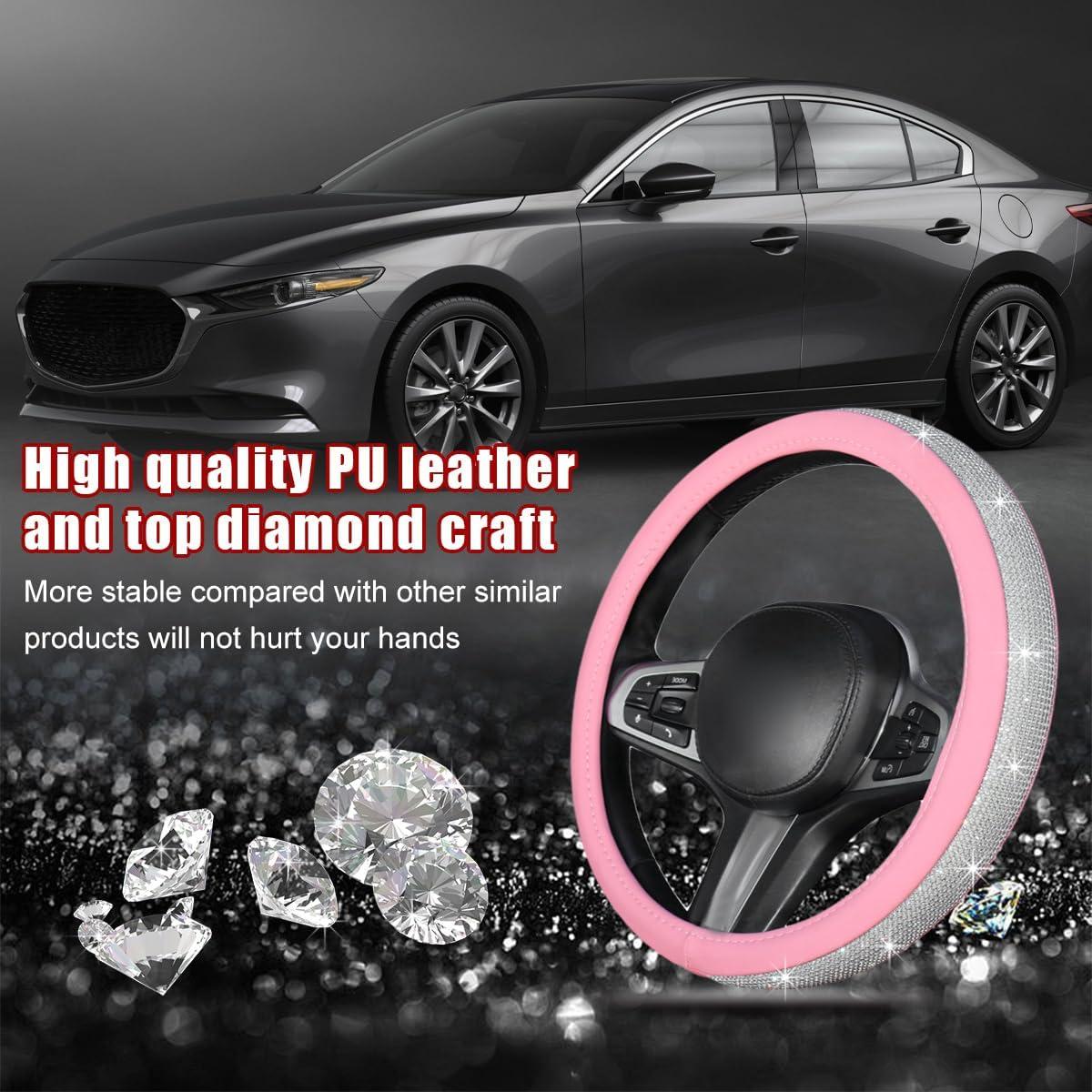 Cubierta de Volante de Coche Brillante Povtii 38 cm Antideslizante