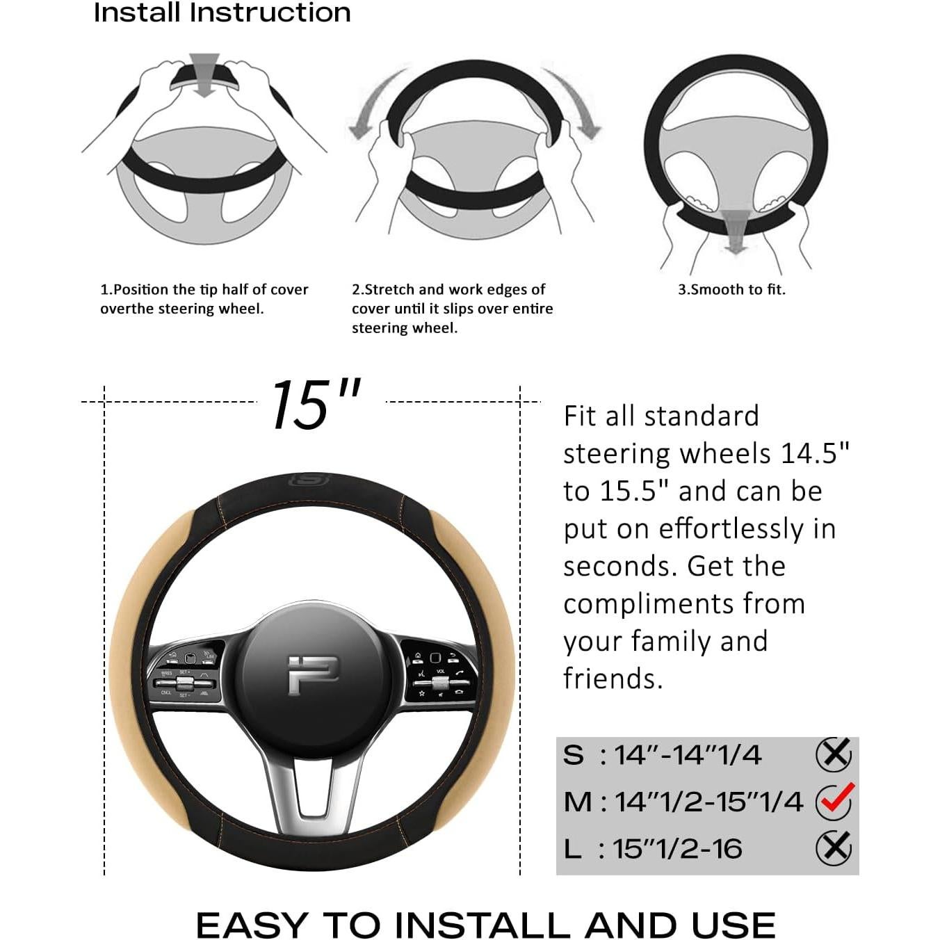 Funda de Volante Skechers 14.5-15" Espuma de Memoria Antideslizante