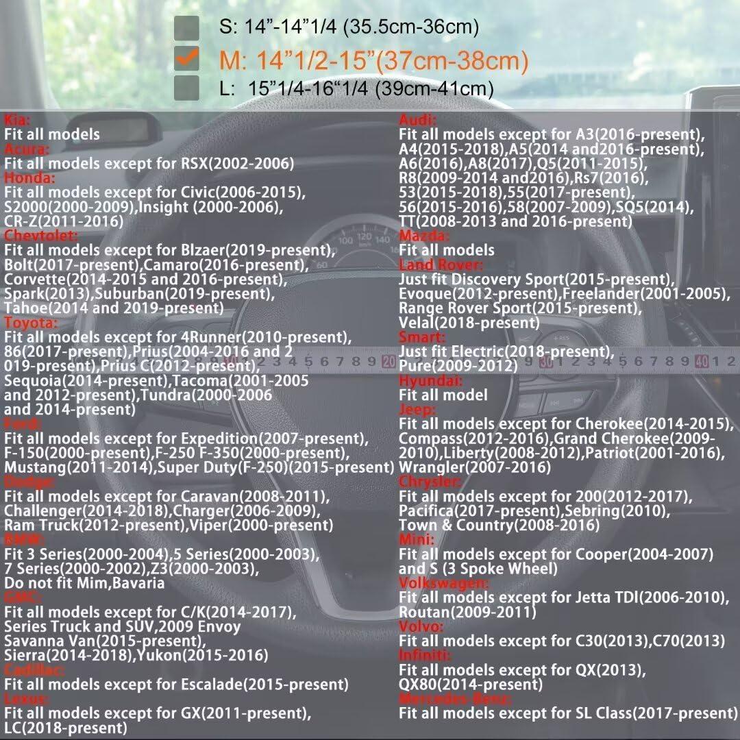 Cubierta de Volante Muamos Negra 37-38 cm Microfibra Antideslizante