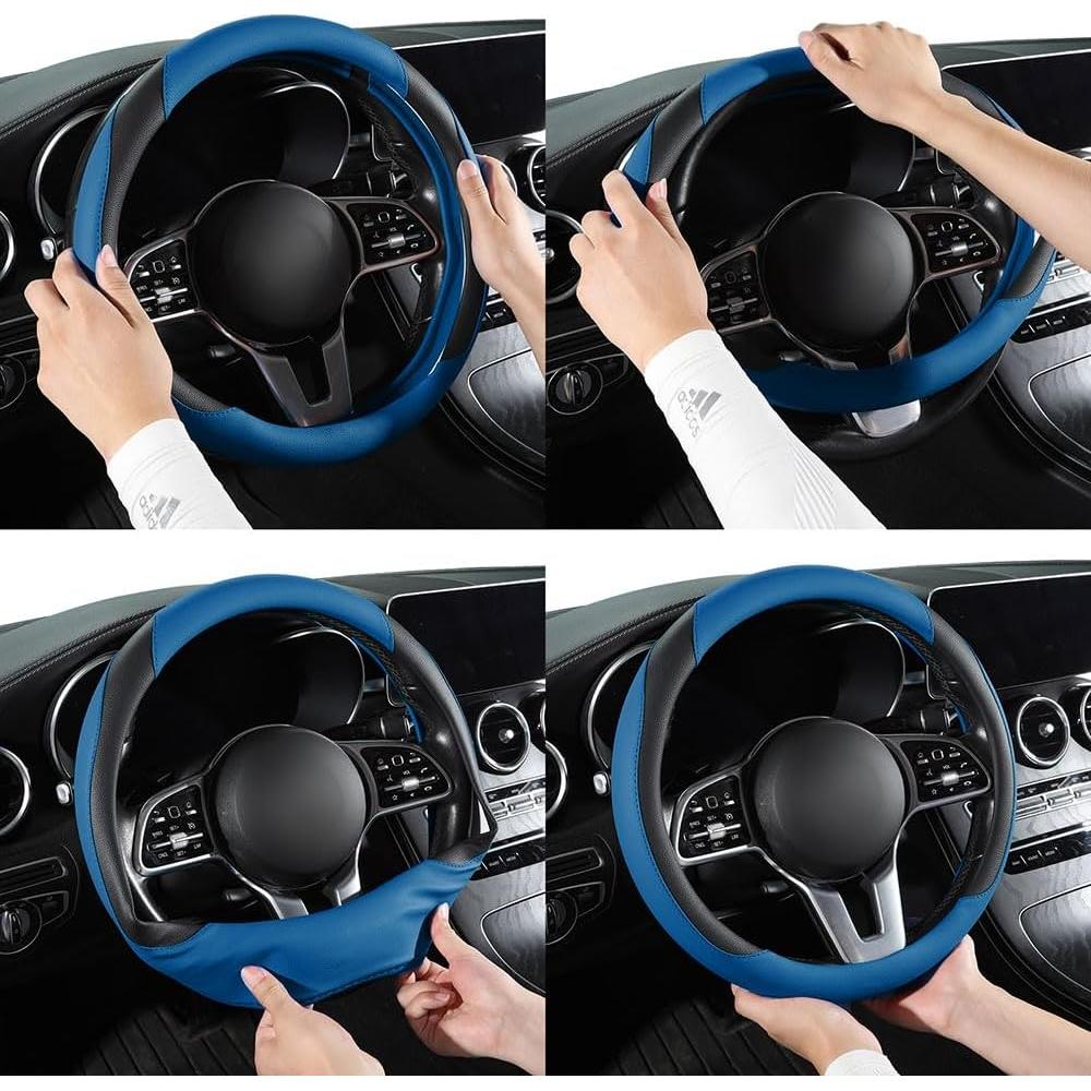 Funda de Volante Universal Szttswamp SZ-216 Cuero Microfibra Azul