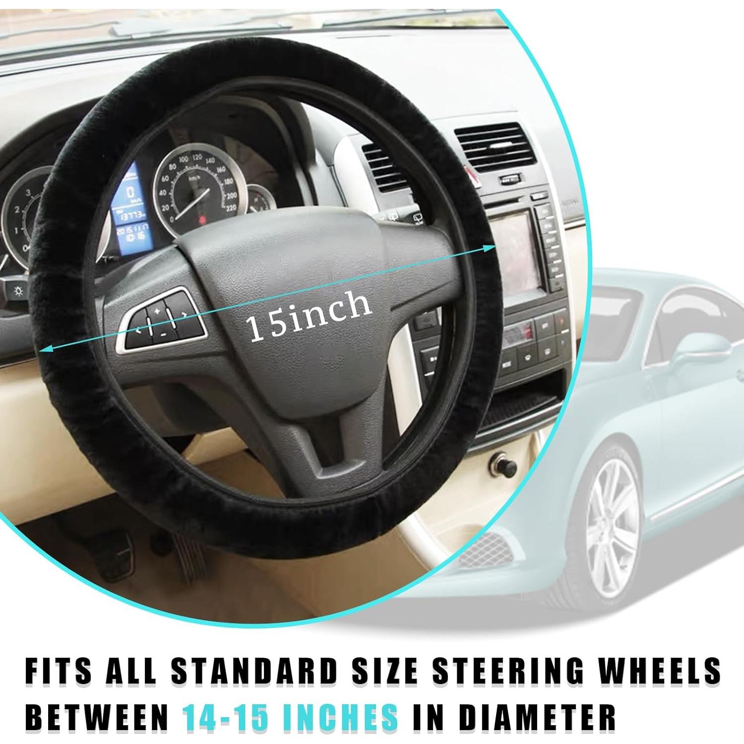 Cubierta de Volante de Felpa Ziciner 38 cm Antideslizante Negro