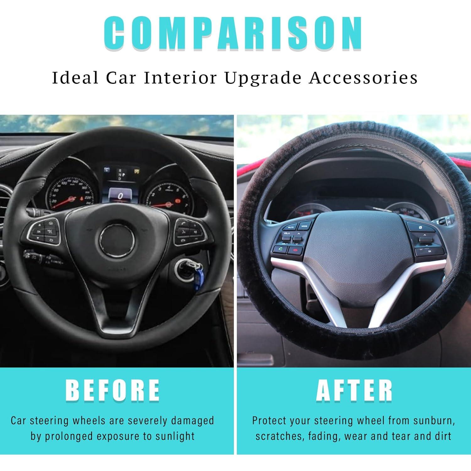 Cubierta de Volante de Felpa Ziciner 38 cm Antideslizante Negro