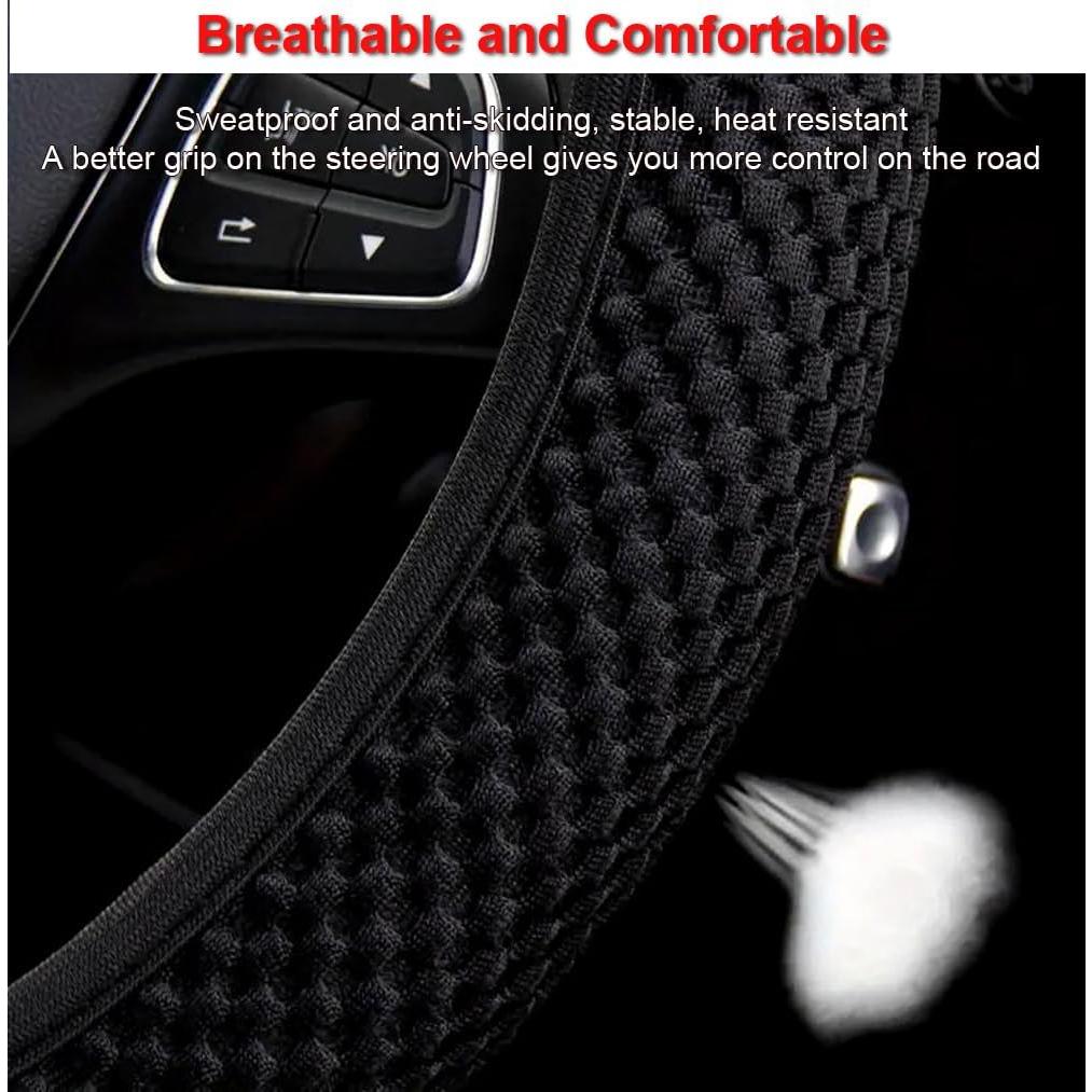 Cubierta de Volante Hiflyer Universal 37-39 cm Microfibra Negra