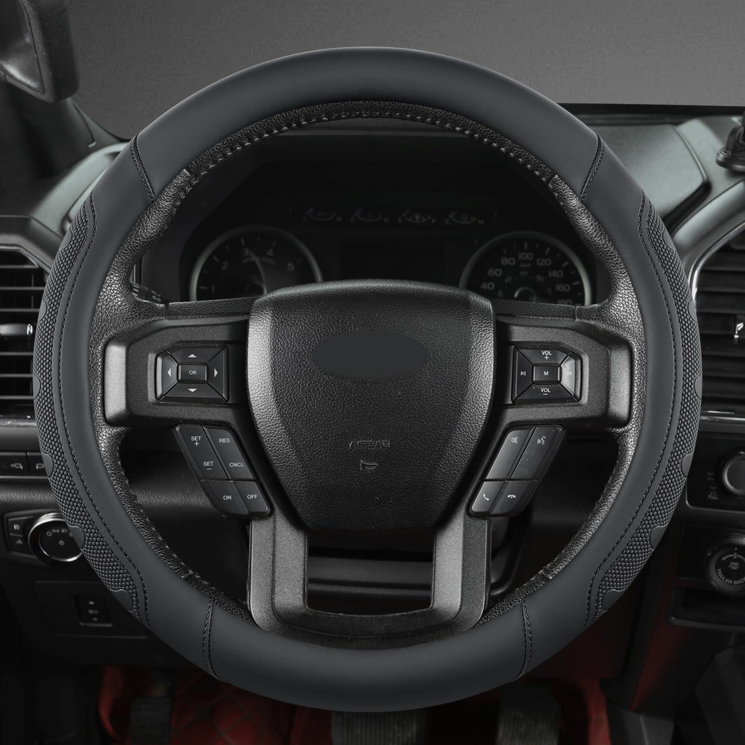 Cubierta de Volante GIANT PANDA para Ford F-Series 15.5-16" Negro