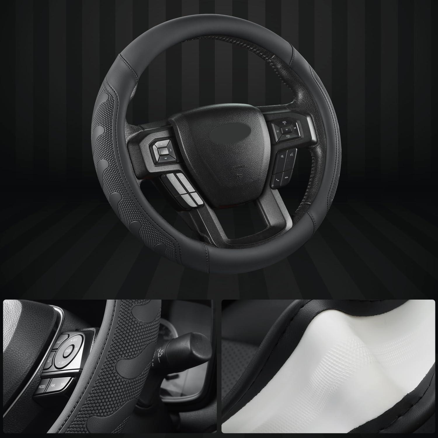 Cubierta de Volante GIANT PANDA para Ford F-Series 15.5-16" Negro