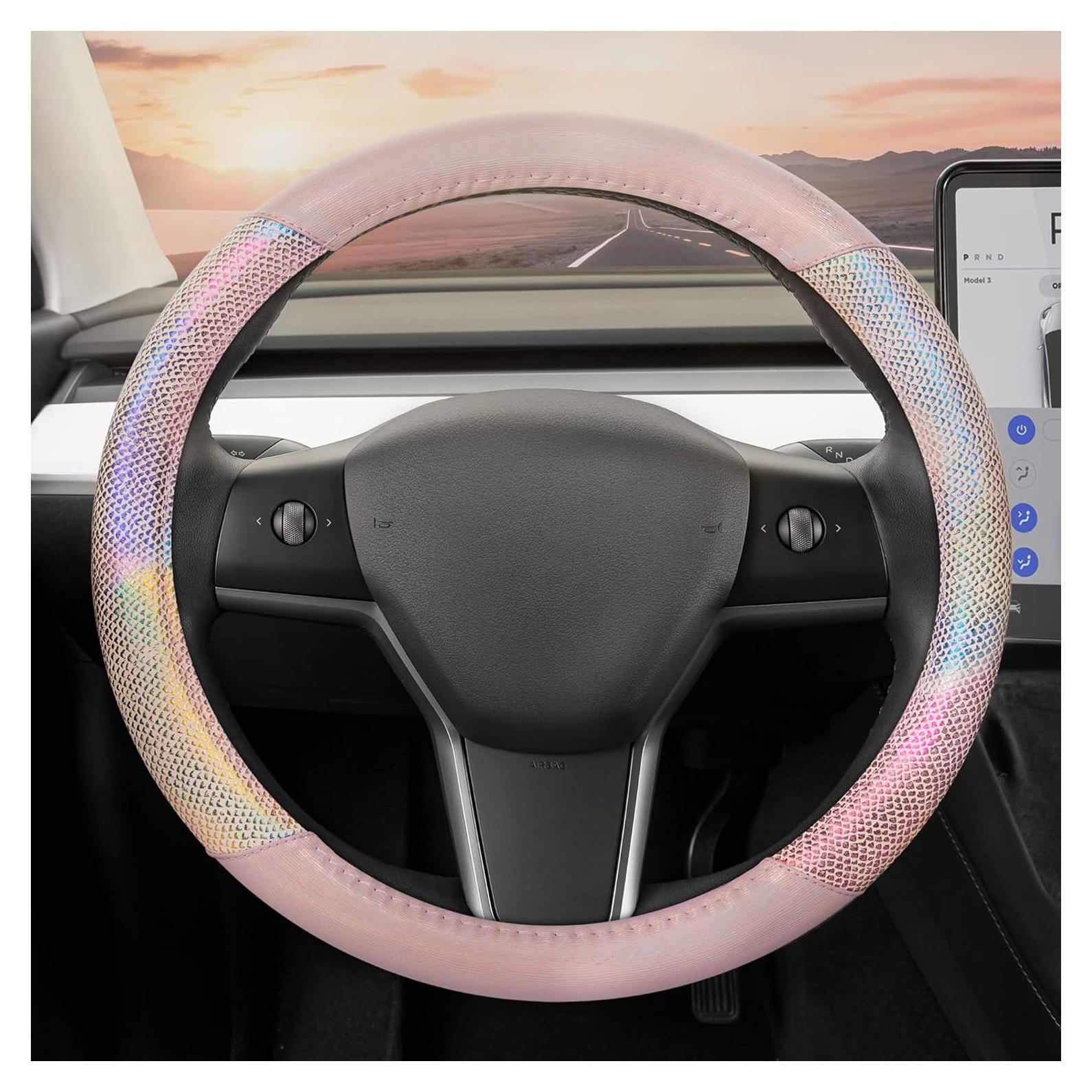 Cubierta de Volante Arcoíris Carbella 15" Multicolor para Auto