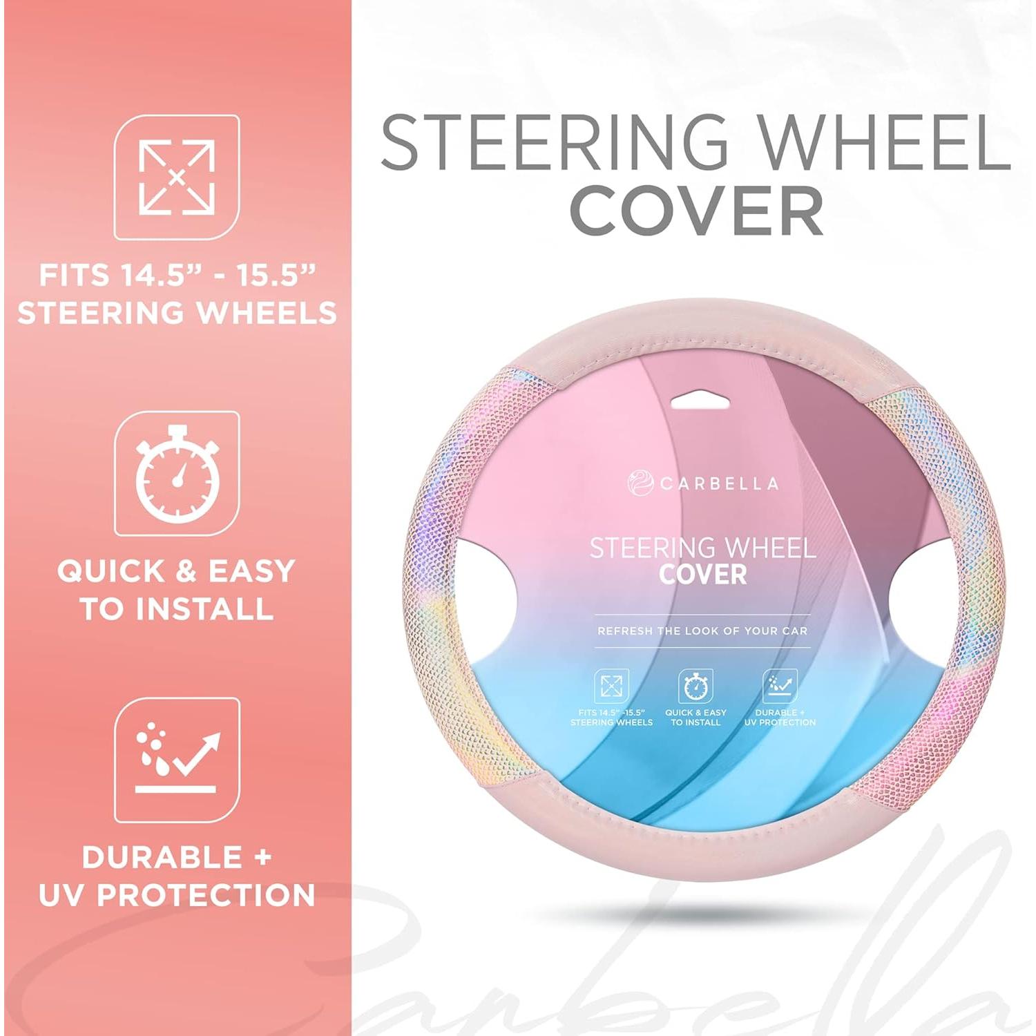 Cubierta de Volante Arcoíris Carbella 15" Multicolor para Auto