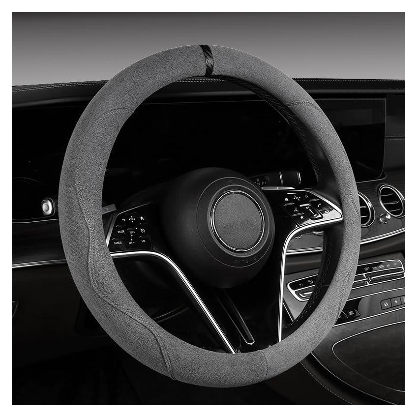 Funda de Volante Suede Genérico 36.8-39.4 cm Gris Antideslizante